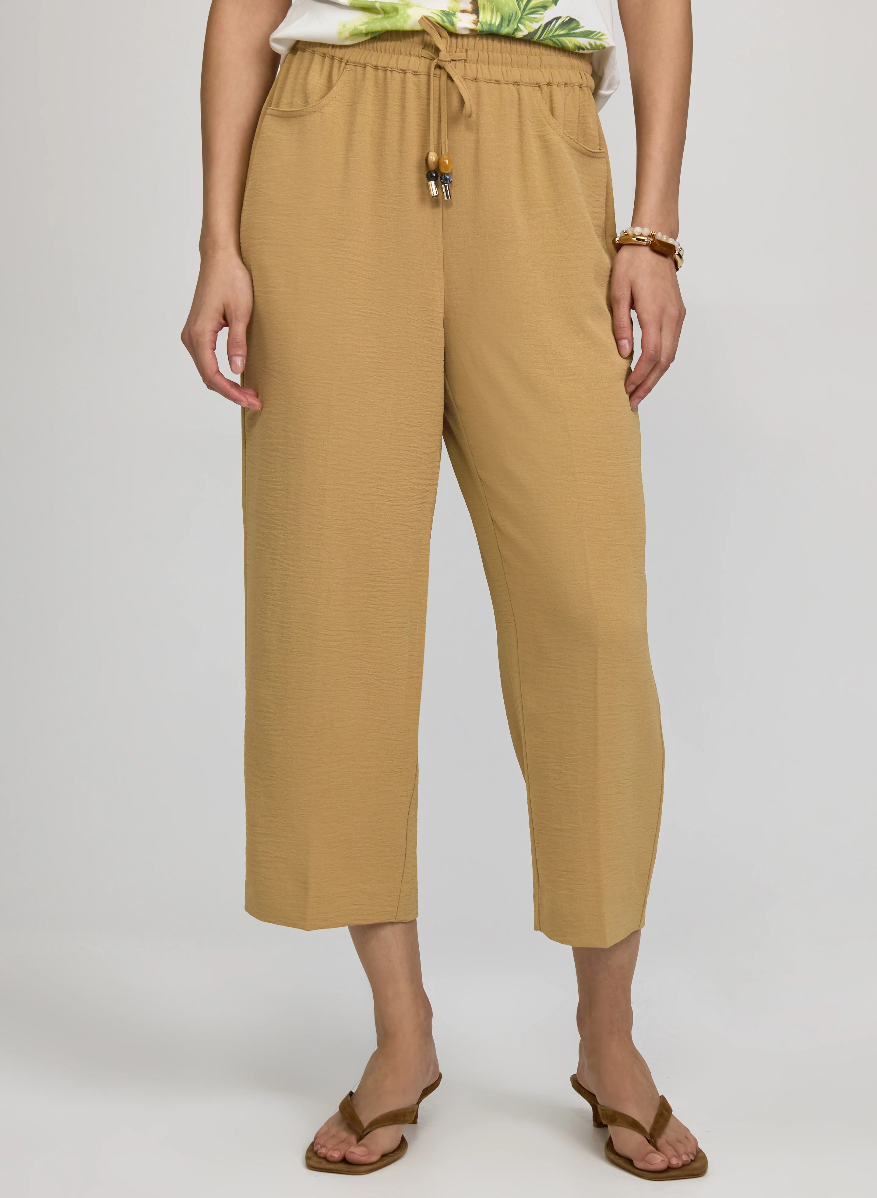 Straight-Leg Crinkle Capris