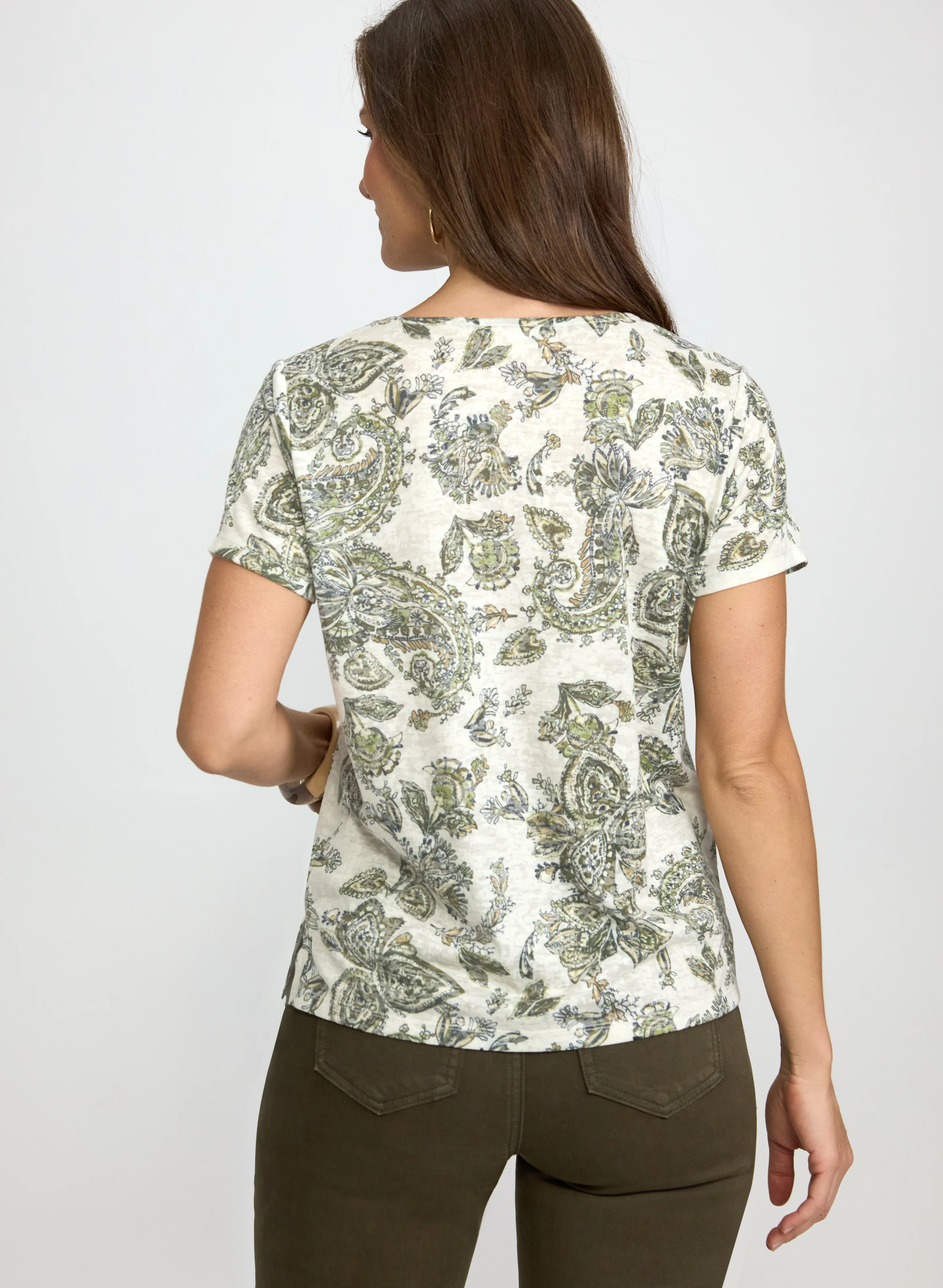 Studded Paisley Print T-Shirt - Image 5