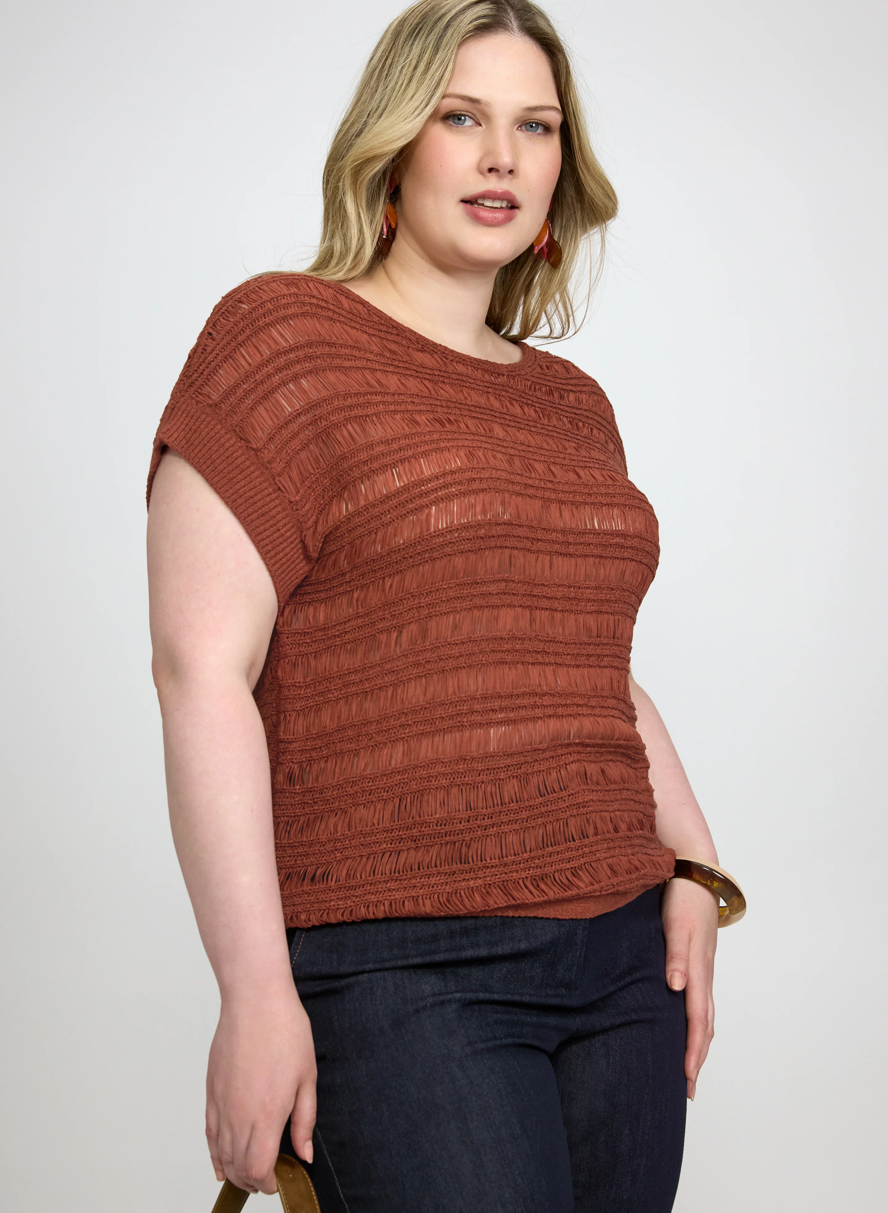 Boat Neck Short Sleeve Knit - Image 4