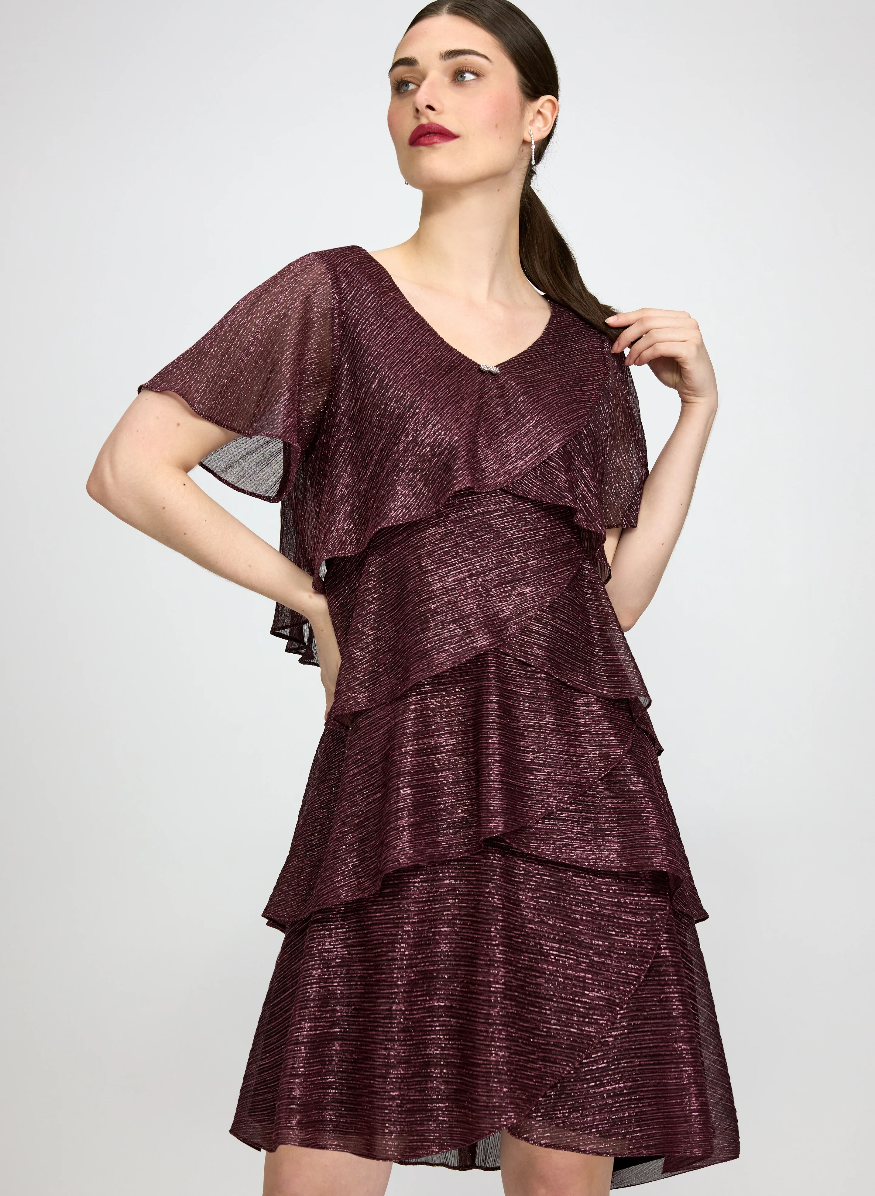 Tiered Metallic Dress - Image 5