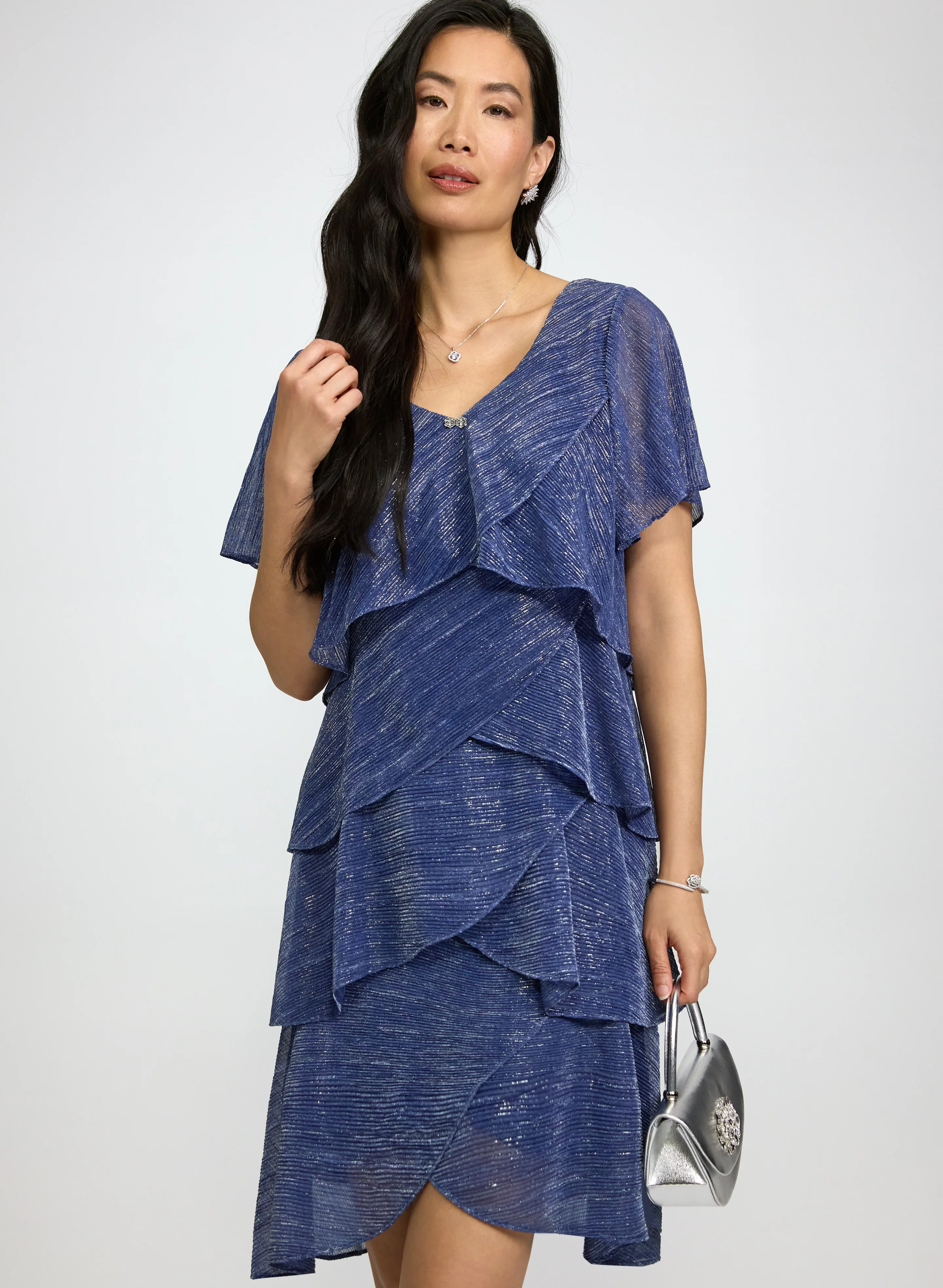 Tiered Metallic Dress - Image 5