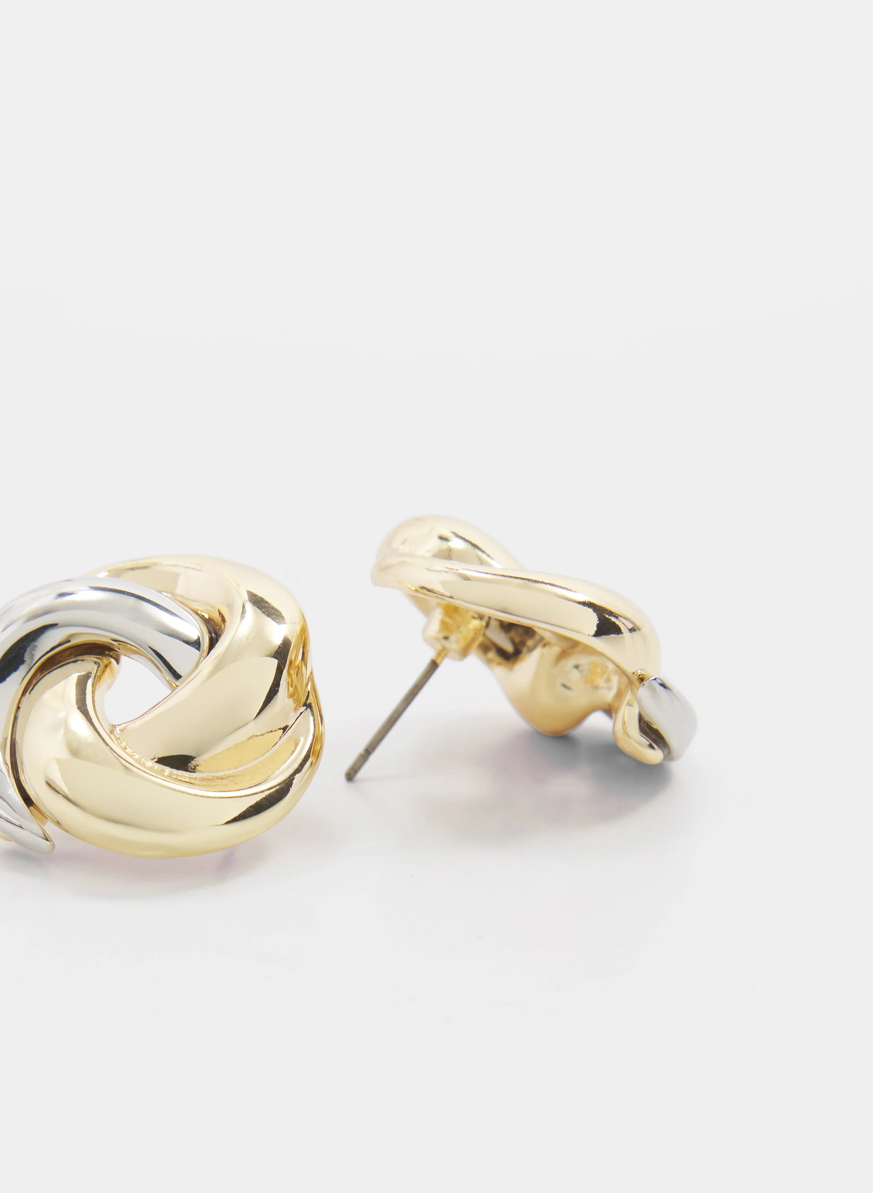 Two-Tone Knot Earrings - Image 2