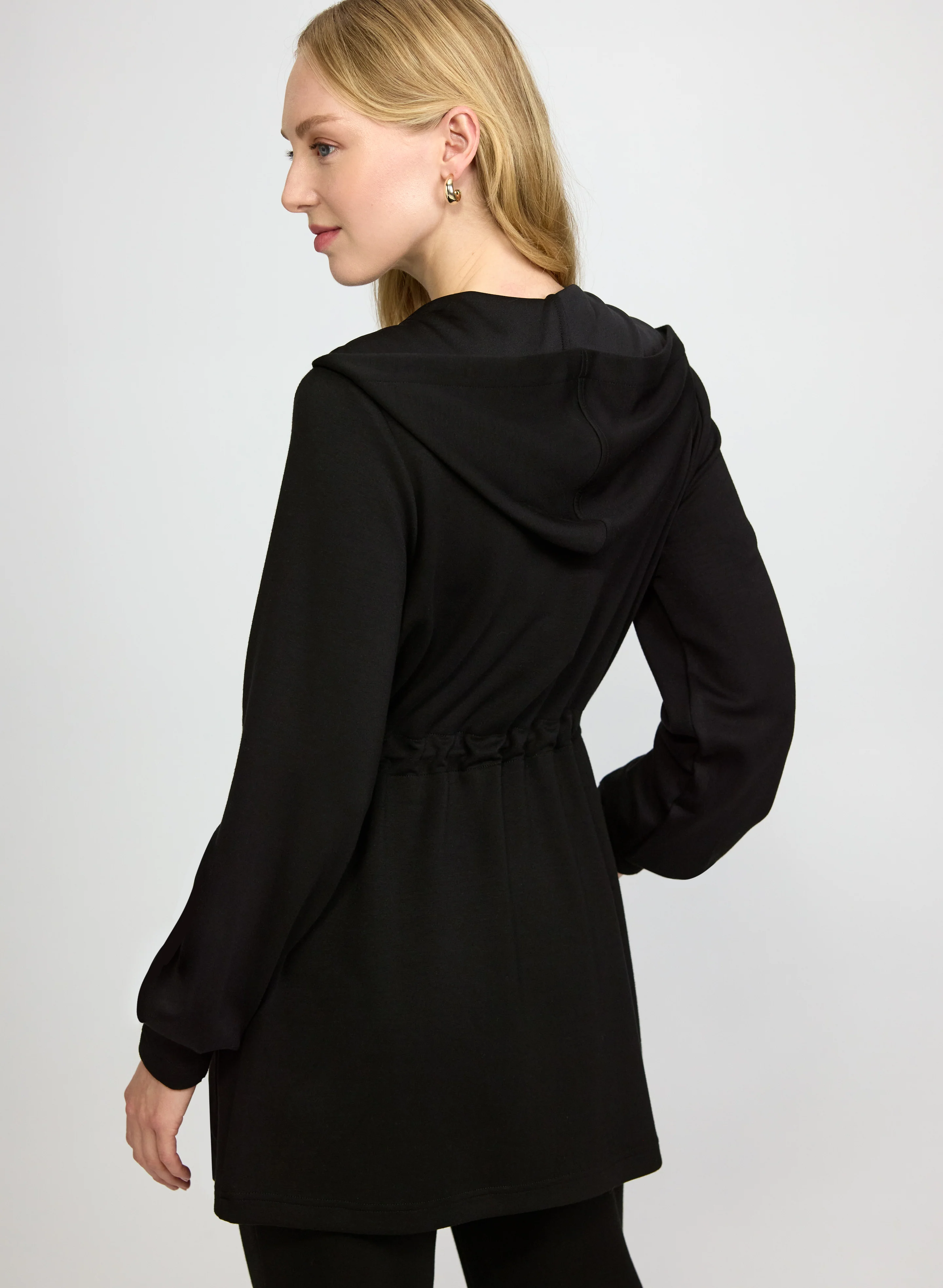 Zip-Up Drawstring Waist Jacket - Image 3