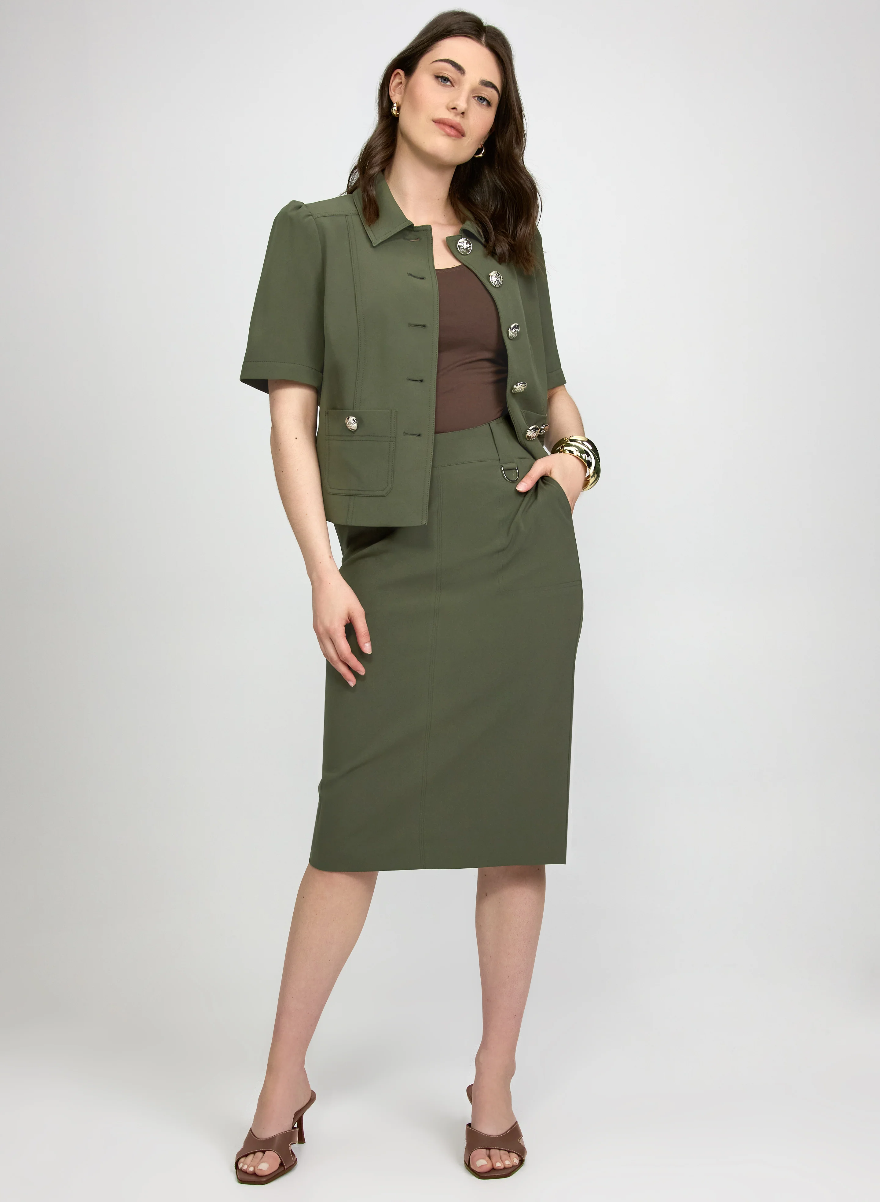 Zip-Up Pencil Skirt - Image 3