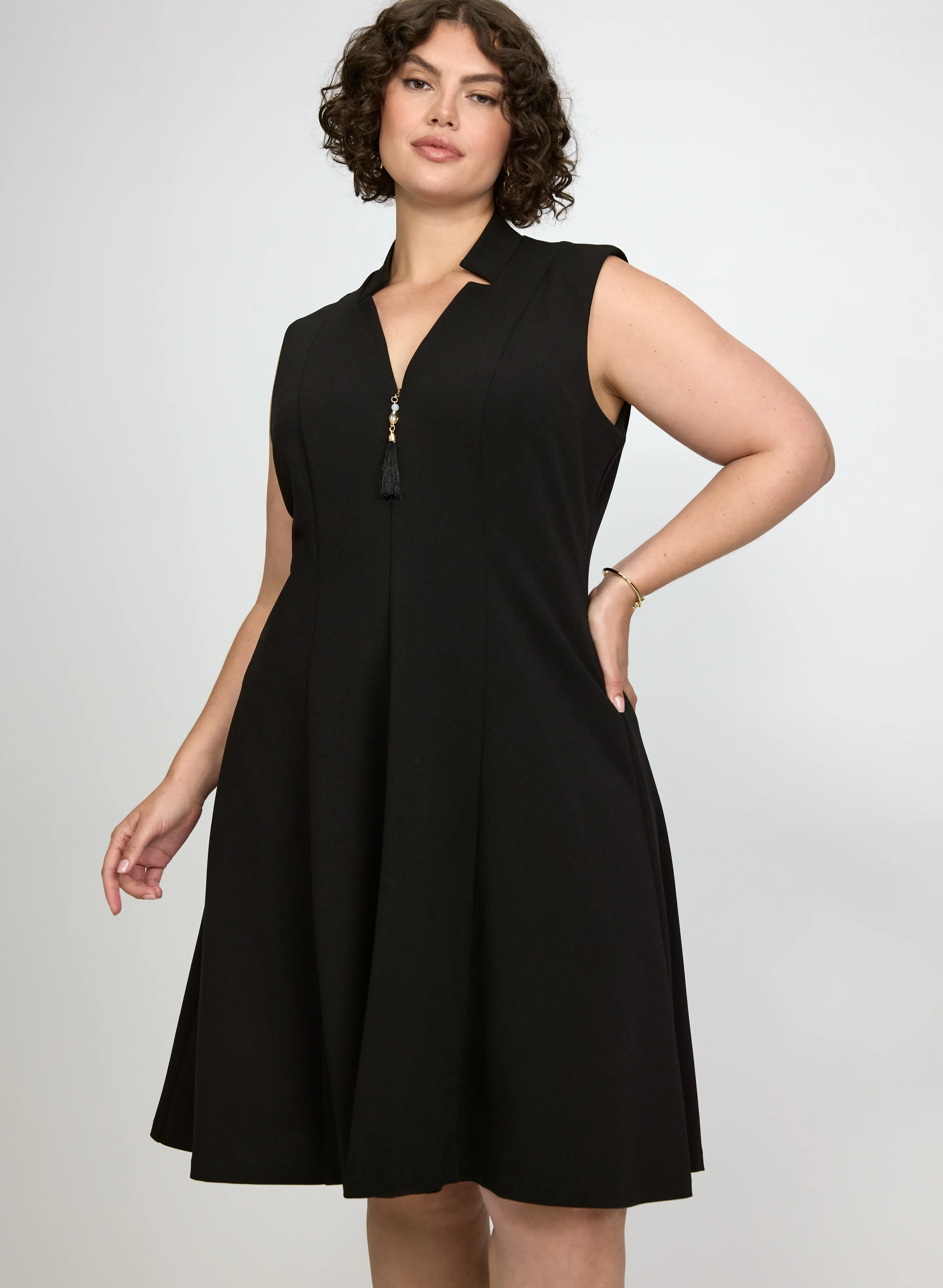 Zip-Up Tassel Detail Dress - Image 5